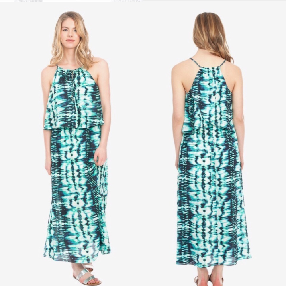 Octavia double layer woven maxi dress